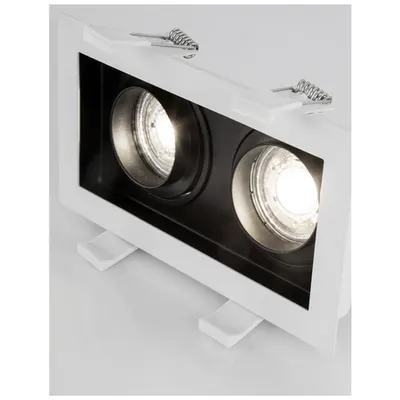 Spot CEDI Nisipiu Negru & Alb Aluminiu LED GU10 2x10 Wat IP20 220-240 Volt Fara bec