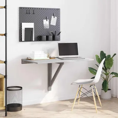vidaXL Masă de perete pliantă gri sonoma 100x60x56 cm lemn compozit