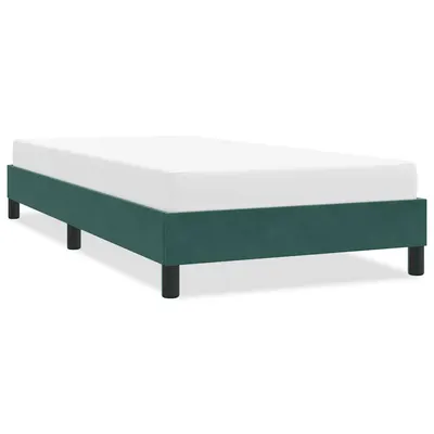 Gossi cadru de pat fara saltea, verde inchis, 80x220 cm, catifea