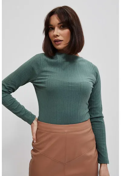 Top din tricot cu striatii masliniu - Kaki