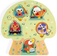 Puzzle muzical din lemn Janod - Pasari