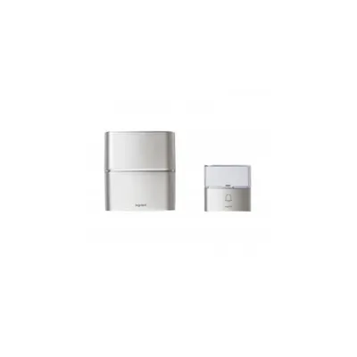 Serenity radio wireless chime kit - chime + IP54 Usa Sonerie BELL cu label holder - single battery-operated - aluminiu