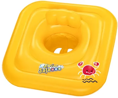 Colac gonflabil pentru bebeluși cu șezut și orificii pentru picioare Bestway - 76 x 76 cm