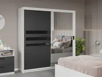 Dulap dormitor Gri+Oglinda 184 - Glass