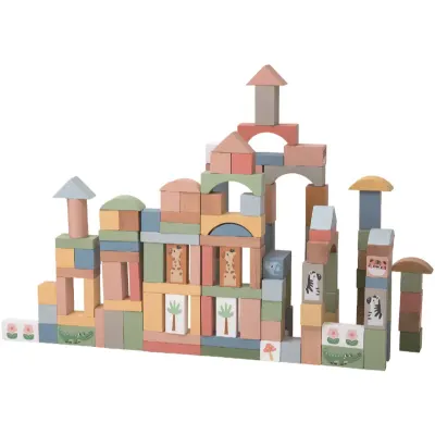 2Kids Toys Safari Animal Blocks jucărie cu activități din lemn 12m+ 120 buc