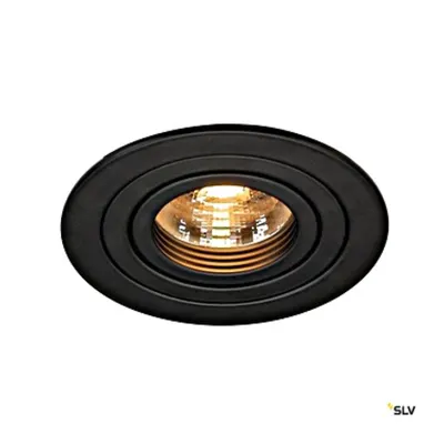 NEW TRIA GU10 circular downlight, negru mat, max. 50W