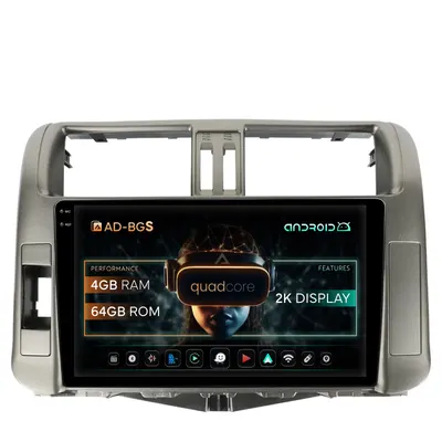 Navigatie 2K Toyota Land Cruiser Prado J150 (2009-2013), Android, S-Quadcore 4GB RAM + 64GB ROM, 9.5 Inch - AD-BGS90042K+AD-BGRKIT070