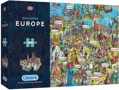 Puzzle Gibsons din 1000 de piese - Explorând Europa