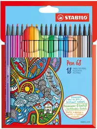 Set carioci Stabilo Pen 68 - 18 culori