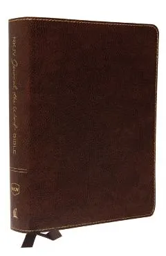 NKJV, Journal the Word Bible, Bonded Leather, Brown, Red Letter Edition, Comfort Print: Reflect, Journal, or Create Art Next to Your Favorite Verses