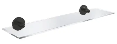 Polita oglinda Grohe, Start Shelf 530mm, montare pe perete, fixare ascunsa, 530mm, sticla/negru