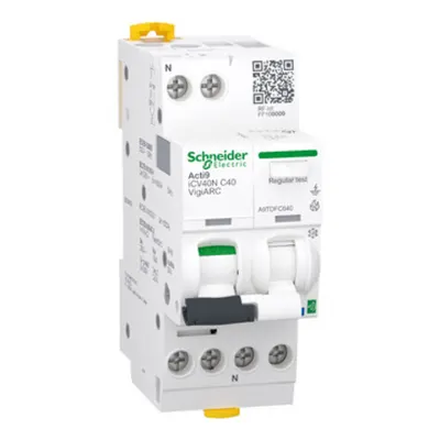 Acti9 Active VigiARC RCBO, Intreruptor automat diferential, detectie arc electric, cu Powertag, iCV40N, 1P+N, curba C, 40A, 6kA, 30mA tip A-SI
