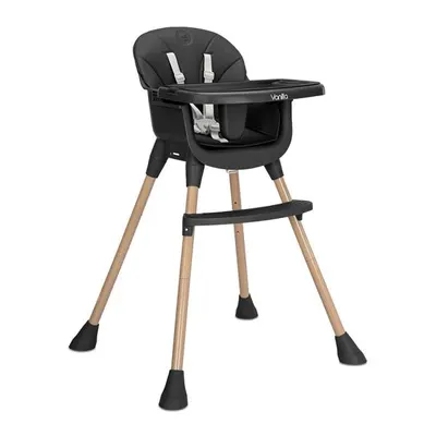 Scaun inalt de masa pentru copii Lorelli Vanilla Black 3 in 1, varsta 6 luni - 6 ani, greutate admisa 26 kg