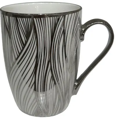 Ceaşcă Maison - Chic, New Bone China, motive argintii arată 3, 350 ml