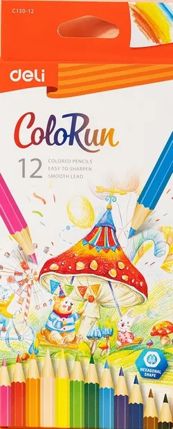 Creioane colorate Deli Colorun - EC130-12, 12 culori