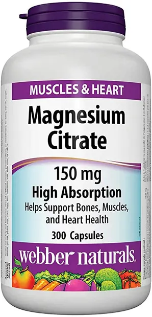 Magnesium Citrate, 150 mg, 300 capsule, Webber Naturals