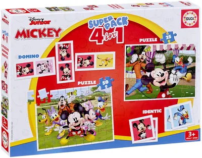 Puzzle și jocuri pentru copii Educa 4 în 1 - Mickey și prietenii