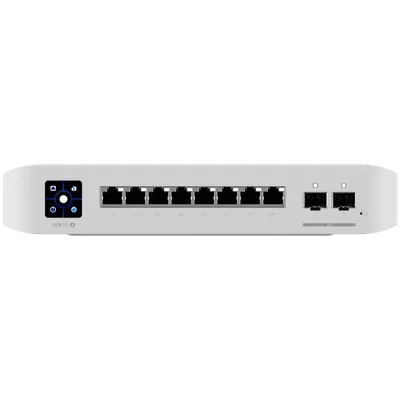 Ubiquiti USW-Pro-8-PoE-EU An 8-port, Layer 3 switch with PoE+ and PoE++ output.