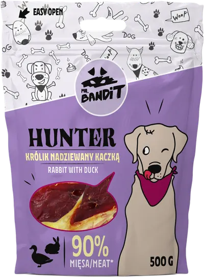 Recompense pentru caini Mr. Bandit HUNTER, iepure si rata, 500g