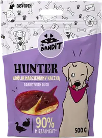 Recompense pentru caini Mr. Bandit HUNTER, iepure si rata, 500g
