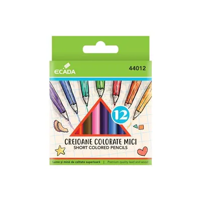 Creioane color hexagonale mici, 12 buc/set, ECADA