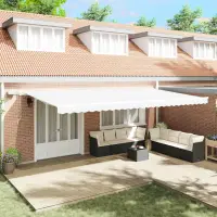 vidaXL Copertină retractabilă Alb 600 × 300 cm Țesătură și Aluminiu