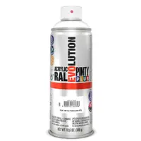 Spray vopsea acrilica RAL 9010 alb mat 400 ml, uscare rapida, interior-exterior, Pintyplus