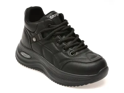 Ghete GRYXX negre, 5K718, din piele ecologica