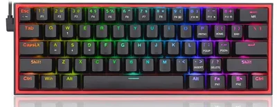 Tastatură mecanică Redragon - Fizz K617-RGB, Red, RGB, neagră