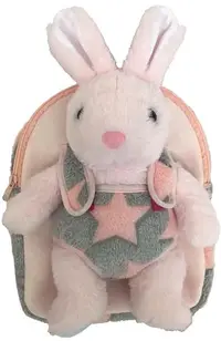 Ghiozdan pentru grădiniță S. Cool Baby Animals - Rabbit, cu jucărie de pluș