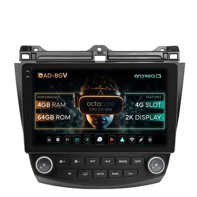 Navigatie Honda Accord 7 (2005-2008), Android, V-Octacore 4GB RAM + 64GB ROM, 10.36 Inch - AD-BGV10004+AD-BGRKIT012