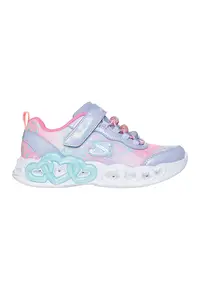 Pantofi sport Infinite Love cu talismane inima si LED-uri - Albastru prafuit/Roz pastel/Alb optic