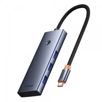 Hub USB-C Baseus UltraJoy, 3 x USB-A 3.0 - 1 x USB-C - 1 x HDMI - 1 x SD - 1 x microSD, Gri B00052803811-03