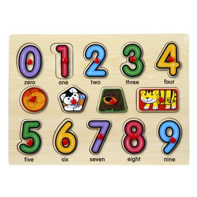 Puzzle din lemn, Numere, 14 piese