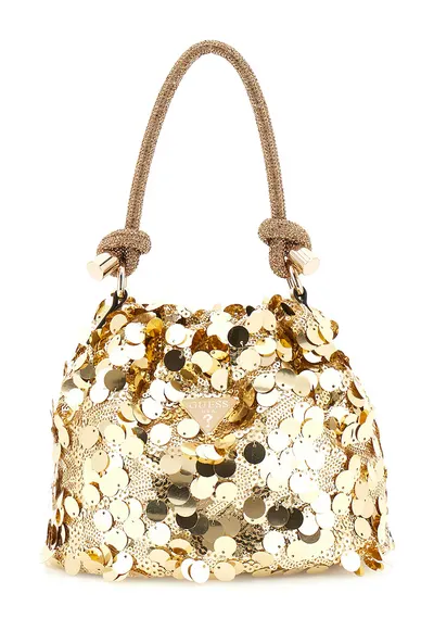 Geanta bucket cu paiete Holiday Shine - Auriu
