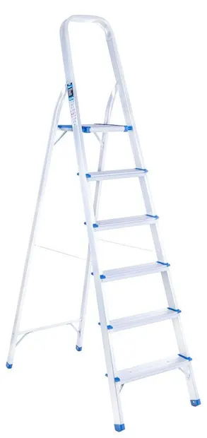 Scară din aluminiu Geko - G02418, 5 + 1 trepte, până la 150 kg
