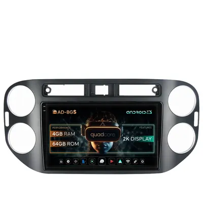Navigatie 2K Volkswagen Tiguan (2010-2016), Android, S-Quadcore 4GB RAM + 64GB ROM, 9.5 Inch - AD-BGS90042K+AD-BGRKIT035-1016
