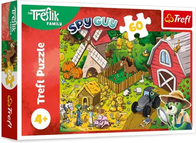 Puzzle pentru copii Trefl din 60 de piese - Treflix la fermă