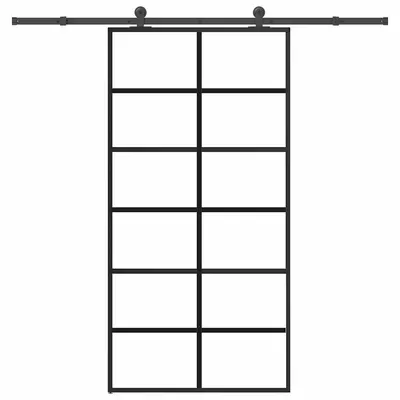 vidaXL Ușă glisantă cu set feronerie 102x205 cm ESG sticlă și aluminiu