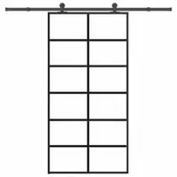 vidaXL Ușă glisantă cu set feronerie 102x205 cm ESG sticlă și aluminiu