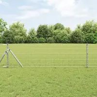 vidaXL Fixare la sol gard Euro 25 x 0,8 m Oțel Galvanizat Argintiu