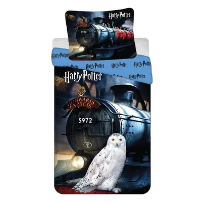 Lenjerie de pat pentru copii din bumbac pentru pat de o persoană 140x200 cm Harry Potter "Hogwarts Express" – Jerry Fabrics