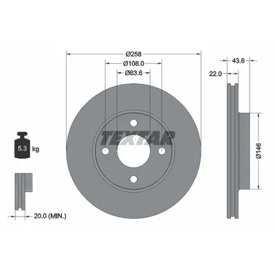 Disc frana TEXTAR 92096203
