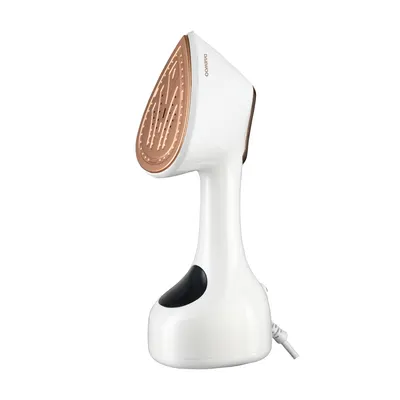 Aparat de calcat vertical cu abur si uscat, Daewoo, 2000W, panou de control cu LED, rezervor apa 300 ml, debit abur 25g/min, Alb