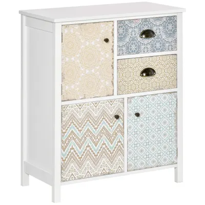Homcom Mobiletto con Cassetti Colorati in Stile Moderno, 68x34x76cm