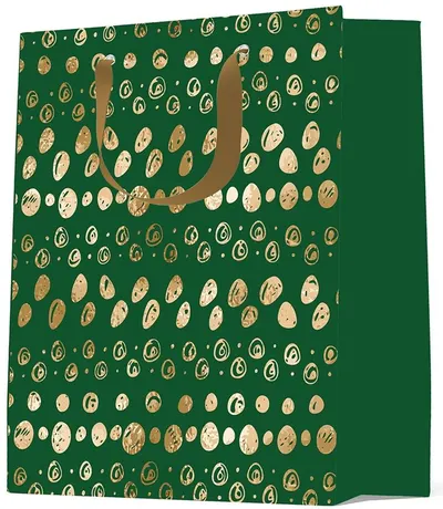 Sacosa de cadou S. Cool - verde cu auriu, L