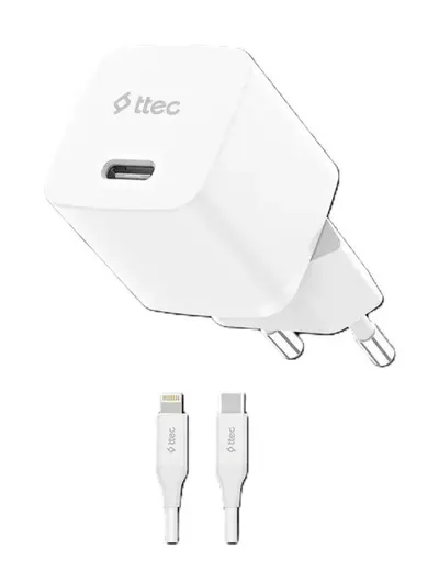 Încărcător ttec – SmartCharger GaN, 20W PD, alb