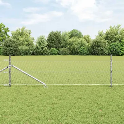 vidaXL Gard hexagonal cu stâlp 100 x 0,8 m Argintiu Plasă
