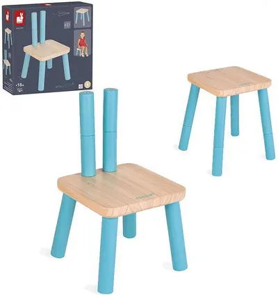 Scaunel reglabil din lemn Janod - 2 in 1
