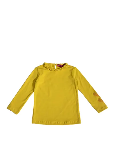 Bluza cu decolteu la baza gatului - Galben sofran